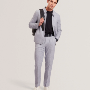 Tailored Linen Blend Slim Fit Pants